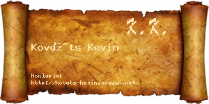 Kováts Kevin névjegykártya