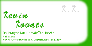 kevin kovats business card